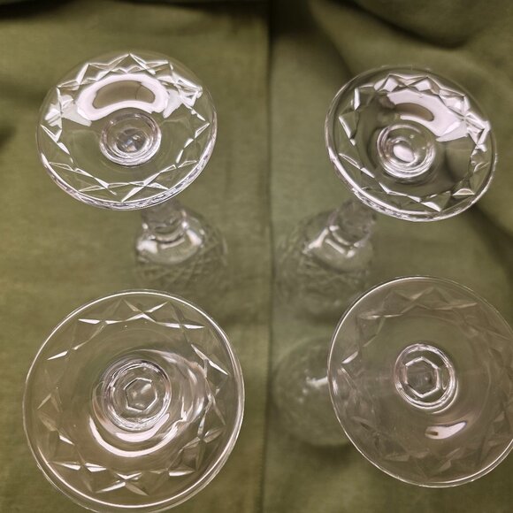 Set of 4 Vtg Rogaska Crystal Gallia 7 3/4" Wine Water Glasses Floral Orig Owner - Picture 6 of 7